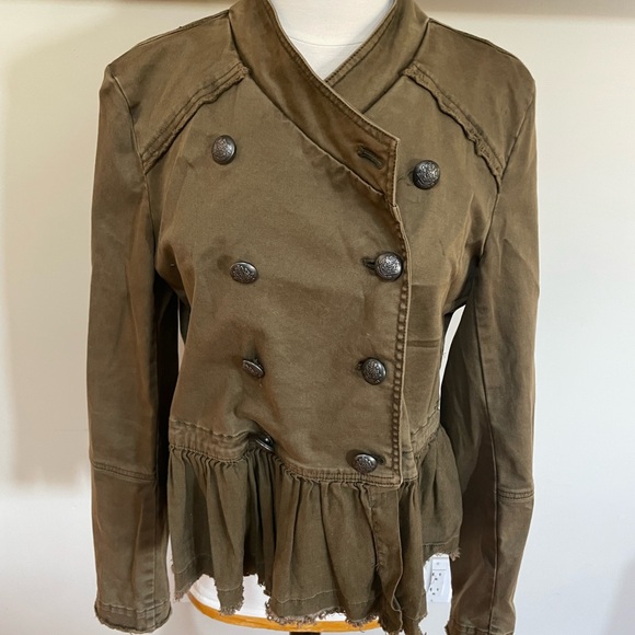 Free People Jackets & Blazers - Free People Utility Peplum Double-Breasted Jacket - Olive Green